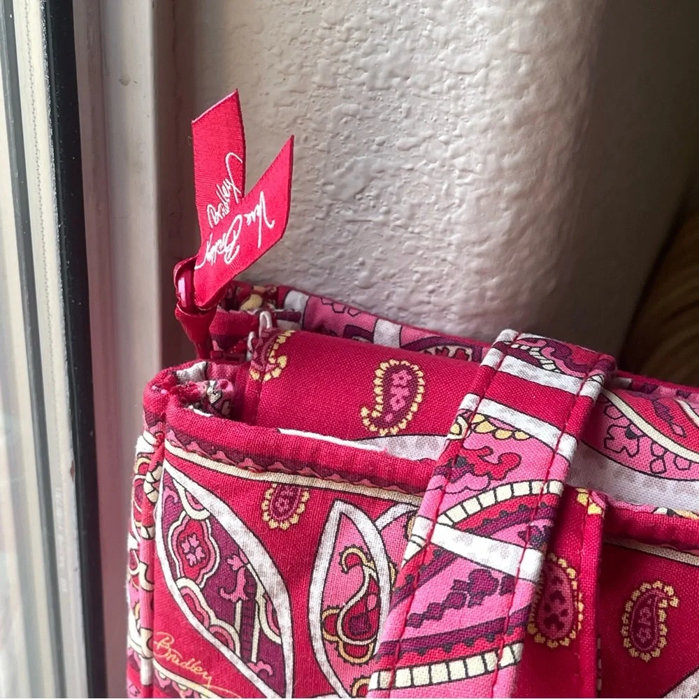 Vera Bradley Quilted Red Floral Personal Laptop Bag